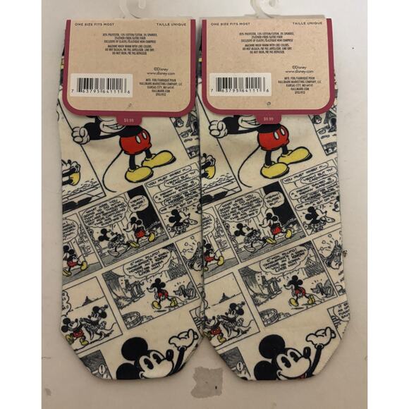 Hallmark Other - Hallmark Disney Mickey Mouse Comic Print Ankle Socks Lot of 2 Women Men NWT New